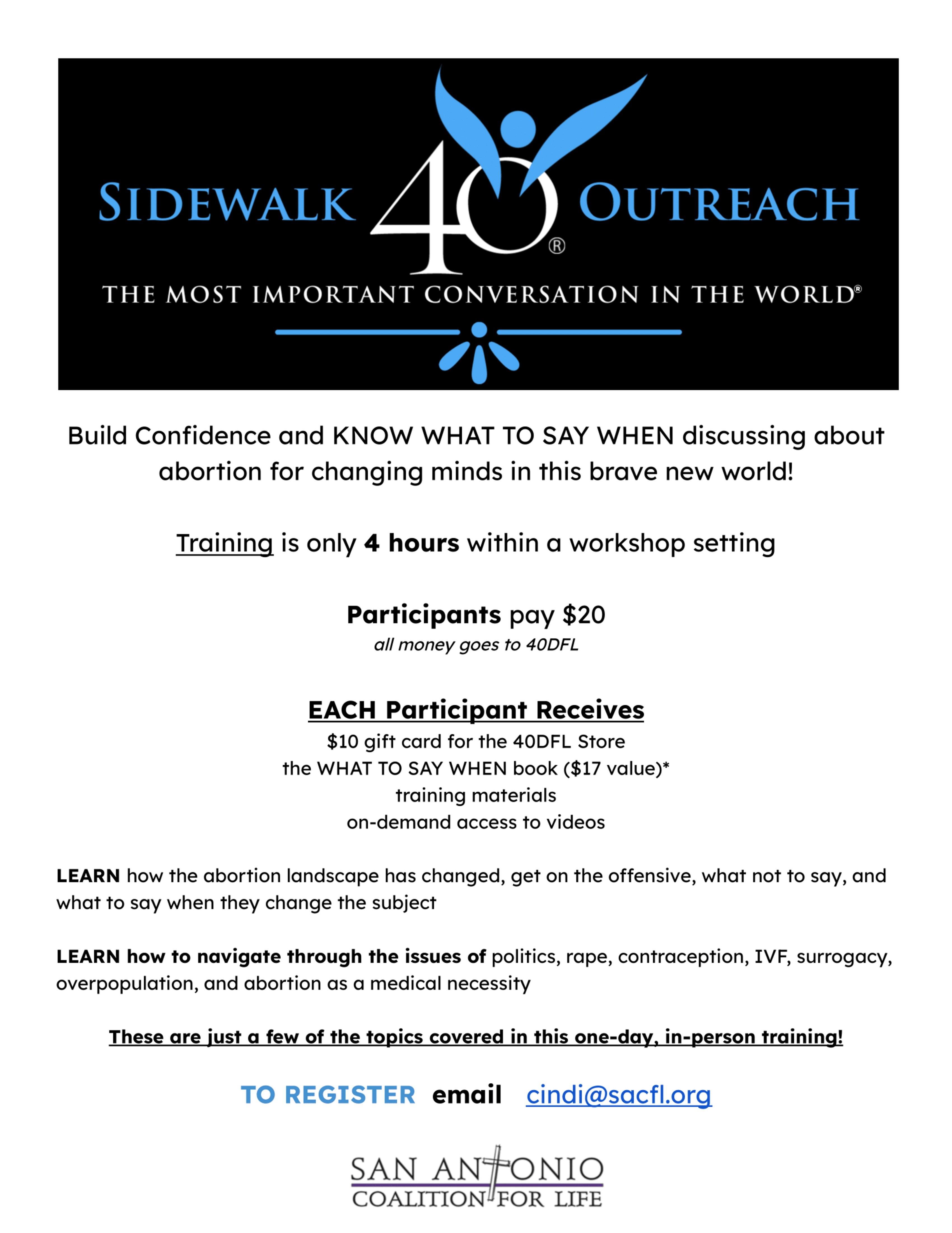 40dfl Sidewalk Outreach Training Flyer