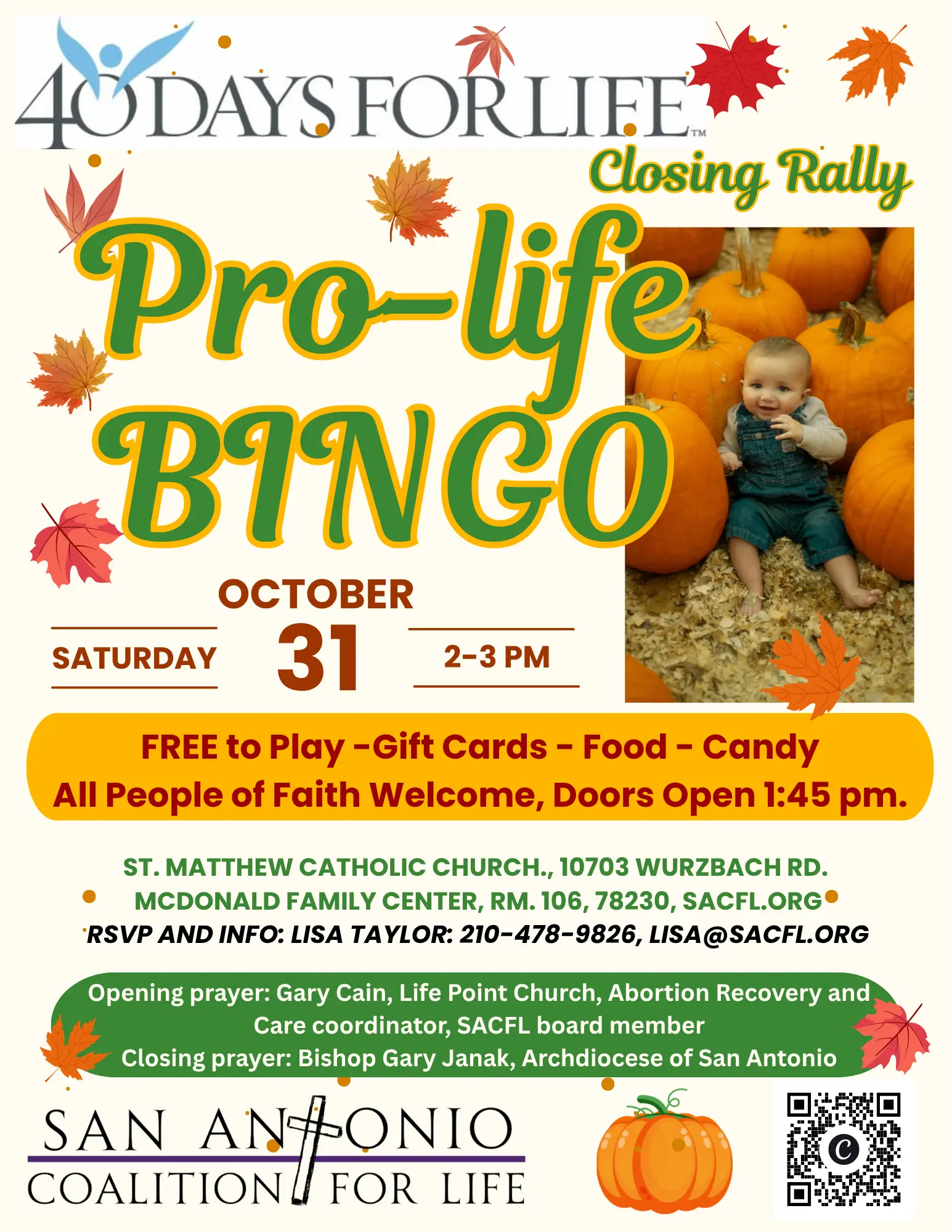 40 Days for Life Pro-life BINGO